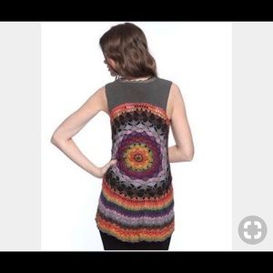 Boho Multi-colored Forever 21 crochet vest